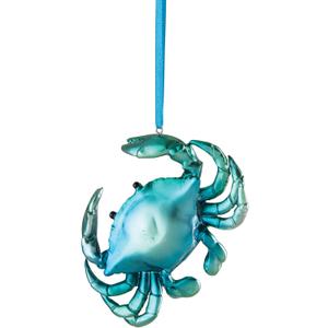 Gallerie II Iridescent Blue Crab Ornament Coastal Beach Gift Beach house Christmas Xmas Ornament Multi
