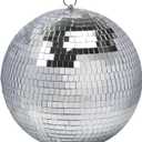12" Disco Ball Mirror Ball Disco Party Decoration Stage Light Dj Light Effect Home Business Christmas Display Decoration Silver