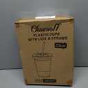 Clawsoff 100 Pack 16 oz Plastic Cups with Lids and Straws, Disposable Clear Coffee Cups with Lids, Sturdy To Go Cups for Iced Coffee, Smoothies, Milkshake, Cold Drinks (EXP 02/04/26)