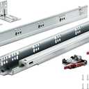 VEVOR Bottom Mount Drawer Slides 6 Pairs 18 Inch, Heavy Duty Ball Bearing Soft Close Full Extension Steel Tracks, Noiseless Guide Glides for Cabinet Kitchen Drawers with Locking, 100 Lbs Capacity