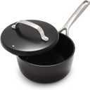 GreenPan GP5 Hard Anodized Advanced Healthy Ceramic Nonstick, 2QT Saucepan Pot with Insulated Lid, PFAS-Free, Induction, Dishwasher Safe, Oven & Broiler Safe, Black