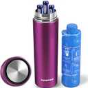 Insulin Cooler Travel Case TSA Approved, Portable Medication Cooler for Travel Fits 34 Pens, Refrigerated Medicine Case for Diabetic Supplies, Medicine Organizer with Reusable Ice Pack (Purple)