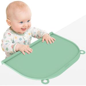 Large Silicone Suction Mat, 17" x 12" Thick Mats with Edge-Bumper, Raised Edge Leakproof, Non-Slip for Kids Toddler Baby Essentials Table Placemat, Restaurant Eating, Plates, Art, Craft & Painting