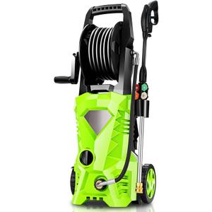 5000 PSI Electric Pressure Washer 2.8 GPM High Power Washer with 4 Pressure Nozzle and Foam Cannon, powerwashers for Home, Car Washing, Fence Cleaning, Green