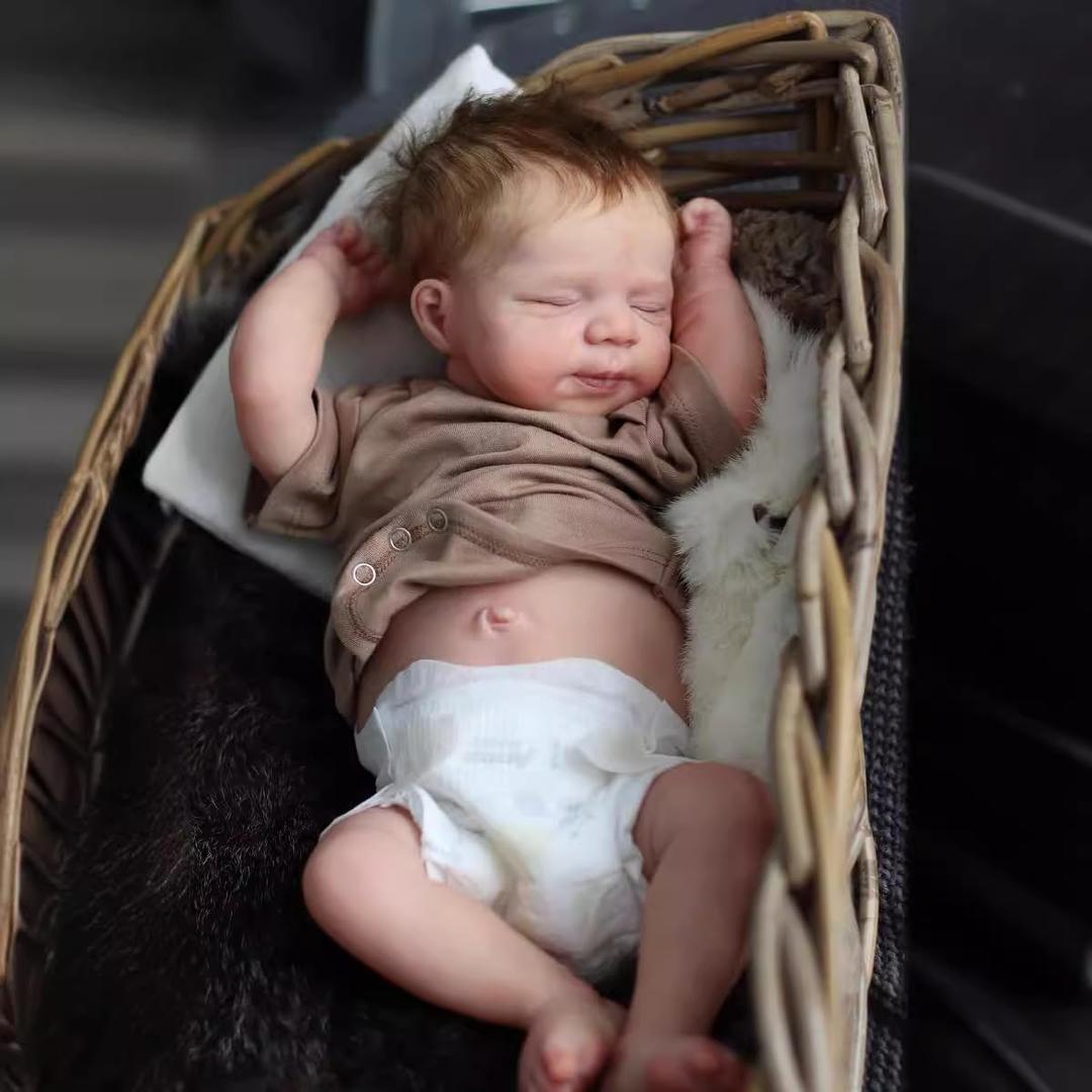 Angelbaby Reborn Baby Boy Dolls 19 Inch Realistic Sleeping Newborn Baby Silicone Full Body Look Real Weighted Bebe Doll Anatomically Correct Real Feel Babies Doll Toys