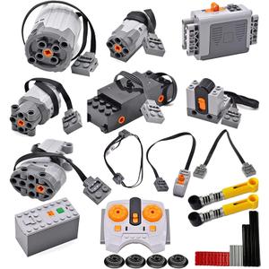 32Pcs Power Function Kit Set Motor Battery Infrared-Remote-Control Receiver Train Adjustable Speed Motor Parts, Motor Power Change Parts Compatible with mainbrands Technic-Parts