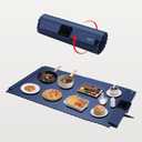 Electric Warming Tray,Food Warming Mat with 5 Temperature Settings,Rollable & Portable Silicone Fast Heating Tray Food Warmer For Parties,Restaurants,Buffet,Sabbat,Home Everyday Use(Blue)