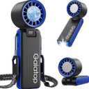 Gaiatop Portable Handheld Turbo Fan with Ice Cooler, 32H Cooling Fan Portable, 199 Speeds Personal Fans 6000mAh Rechargeable Mini Hand Held Fans LED Light, Desk Camping Travel essentials Classic Blue