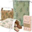 Reusable Beeswax Bread Bag for Homemade Bread & Sourdough Bread Storage Waxed Bread Bags, Organic Beeswax Cotton Bag Preservation Storage to Keep Fresh XL, L, M Set of 3