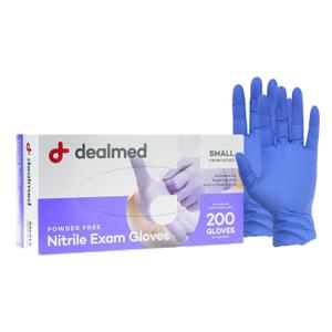 Dealmed Nitrile Exam Gloves Small (200 Count) - Disposable, Latex-Free, Powder-Free, Medical Use (Blue, S)