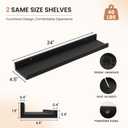 Dreamland Picture Ledge Shelf for Wall, Floating Shelves Set of 2, 24 Inch Long Floating Shelves with Lip for Living Room, Bedroom, Bathroom, Kitchen, Black