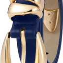 Fashion Waist Belt with Gold Buckle Women's Belts for Jeans Stylish Leather Belts for Women (Blue, S)