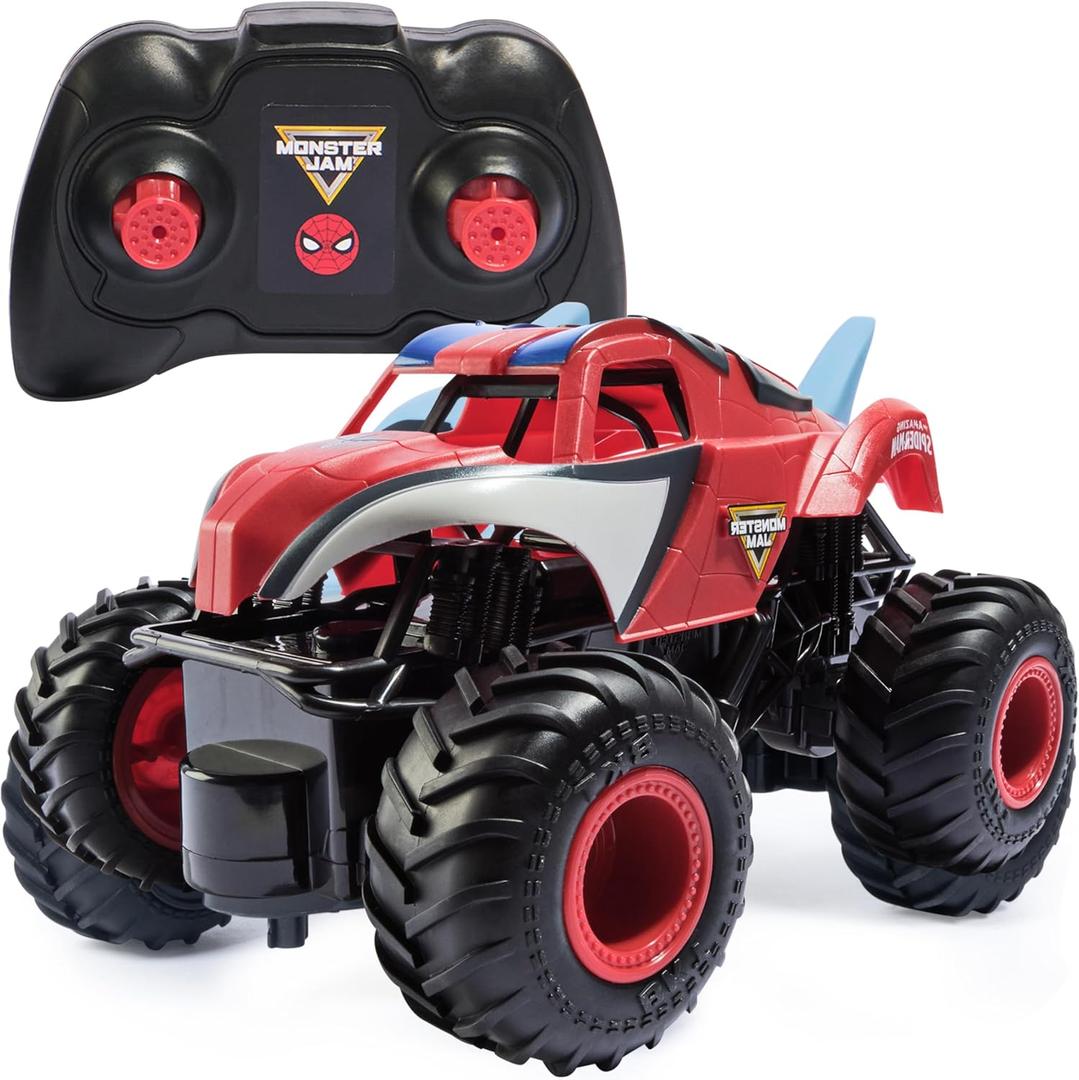 Monster Jam, Marvel The Amazing Spider-Man RC Monster Truck, 1:24 Scale, Kids Toys for Boys and Girls Ages 4 and up (Black)