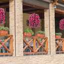 Ammyoo Artificial Flowers in Hanging Basket Uv Resistant for Outdoor Decor | Fake Mums Flowers Faux Plants Coconut Lining Pot for Home Porch Garden Yard Patio Decoration(Rose Red)