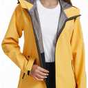 LAZAWG Rain Jacket Women Rain Coat with Hood Lightweight Breathable Waterproof Raincoat for Hiking Outdoor Travel Size XL