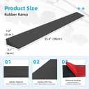 1.2" Rise Rubber Threshold Ramp for Doorways, Wheelchair Ramp for Home Entrance, Door Threshold Ramp for Wheelchairs, Walkers, Scooters, Strollers Cuttable & Non-Slip Rubber Door Ramp