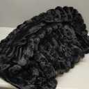 Cozy Bliss Faux Fur Throw Blanket for Couch, Cozy Warm Plush Striped Blanket for Sofa Bedroom Living Room,60 * 80 Inches Black