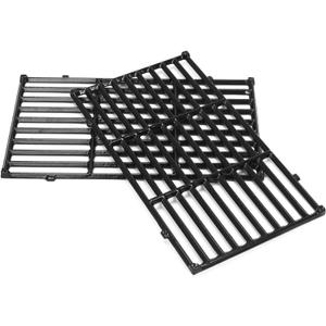 Uniflasy 17.5" Porcelain-Enameled Cast Iron Grill Grates for Weber Spirit E-210 S-210 E-220 S-220, Spirit I & II 200 Series with Front Control, 7637 Polished Grill Grate Replacement Parts, 2-Pack