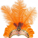 NUXMAW Showgirl Feather Headpiece Carnival Headband Vegas Costume Accessories Rio Mardi Gras Party 2 Pack