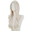 FREE BEAUTY Long platinum Blonde Wavy Wig for Women Middle Part Curly Wavy Wig Natural Looking Synthetic Heat Resistant Fiber Wig for Daily Party Use 26 Inch