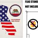 2 x California Flag-Californians and Proud Double Sided Garden Flag,12x18 Inches,Suitable for Lawn,Party,All Seasons-Decorative Banner,Flag Holder Not Included (blue&red&white)