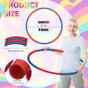 Halloscume 6 Pcs Exercise Hoop Detachable Fitness Rings Adjustable Plastic Toy Fitness Hoop Playground Toys Colored Circles for Teens Games Gymnastics Agility, 28 Inch (Dark Blue, Red)