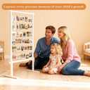 Collage Picture Frame,Photo Display Board with Clips,Wood Pictures Photos Frames With Stand for Wedding Graduation Party Birthday Greeting Letter Christmas Cards Holder Organizer,53 inch(White), Standing