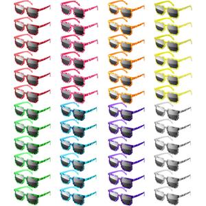 24/48 Pack Pixel Sunglasses Bulk, Gamer Robot Pixelated Mosaic Sunglasses Pixel Glasses Birthday Party Favors Supplies