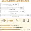 Gold Tension Curtain Rod 41-100In,Outdoor Curtain Rod