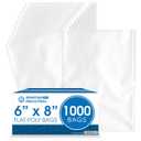 Spartan Industrial - 6" X 8" Open-End Flat Poly Bags (1000 Count) 1.1 Mil Clear Bags for Packaging Medical, Beauty, Craft Supplies (Do Not Have Seal and Do Not Have Prints)