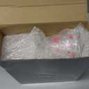 6 Pcs Valentines Heart Glasses Drinkware Valentines Day Icon Juice Glasses 11oz Galentines Day Pink Bow Cup for Party Gift Hot and Cold Beverages Women Friend