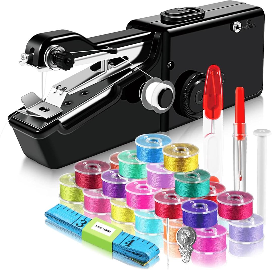 Handheld Sewing Machine, Quick & Portable Sewing Machines for Emergency, Easy to Use Sewing Machine for Beginners and Adults, Hand Held Sewing Device Suitable for Home, Travel and DIY