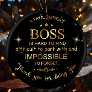 Ceramic Christmas Ornaments - Boss Gifts for Appreciation, Thank You, Farewell - Decorations for Going Away