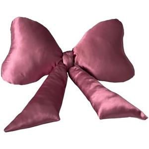 Luxape Bow Pillow - Big Bow Throw Pillow - Bow Shaped Pillow - Silky Satin - Coquette Decor - Bow Room Decor - Pink Bow Pillow - Bow Nursery Decor - Pink Room Decor