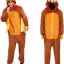 nezababycos Adult Turkey Onesie Costume Turkey Pajamas Outfit Funny Animal Suit for Women Men Thanksgiving Halloween XL