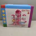 Pink Villa Playset for Girls Ages 3-7, 4-Story 10-Room House with 2 Dolls, Furniture & Accessories, Pretend Play Toddler Toy, Birthday Gifts for Kids 3-8