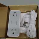 TESSAN Flat Plug Extension Cord 5 FT, Surge Protector Power Strip with 4 AC Outlets 1 USB C and 2 USB A Ports, 900 Joules Protection, Multiple Wall Outlet Extender Suitable for Office Dorm, Grey