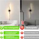 Daunton Modern Plug in Wall Sconces Set of Two, RC Dimmable LED Plug in Wall Light, Black Sconce Wall Lighting for Living Room, Hallway, Bedroom, 40.5in A plug in