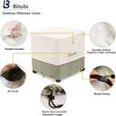 Bitubi Waterproof Patio Ottoman Cover, Heavy Duty Square Outdoor Side Table Furniture Covers Size 32L x 32W x 18H inch (Beige)