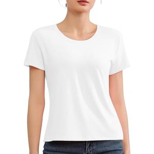 Short Sleeve T Shirts for Women Basic Tees Cropped Tshirts Casual Summer Tops Crewneck Plain Petite Tops, Size S
