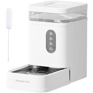 Pet Supplies : Gardner Pet Automatic Dog Water Dispenser Gravity Waterer with Stainless Steel Bowl Water Dispenser 6.5L Large Capacity Water Feeder with Filters for Dogs Cats Pets, BPA-Free Noise-Free (White, 6.5L)