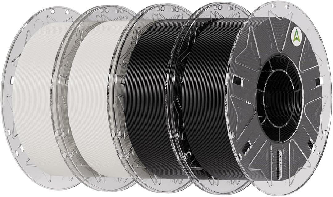 Creality PLA Filament 1.75mm Bundle 4KG, Hyper RFID 3D Printer Filament PLA for High Speed 30-600mm/s, Support CFS, Fits for Most 3D Printers (Black & Black & White & White)