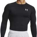 Under Armour Men's HeatGear Compression Long-Sleeve T-Shirt (Medium, Black (001)/White)