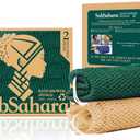 SubSahara Authentic African Net Sponge - 2 Pack Exfoliating Bath & Shower Loofah Sponge for Body & Face, Gentle Scrubber for All Skin Types, Travel, Durable (Golden & Forest Green)