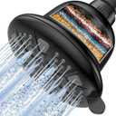 Filtered Shower Head with16 Stage Shower Filter Cartridge High Pressure 7 Spray Settings Shower Head Filter for Hard Water Removes Chlorine and Heavy Metals, Black