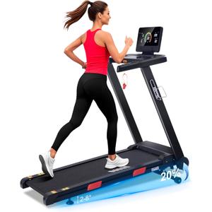 ATEEDGE Auto Incline Treadmill, 20% Incline, 3.0HP, 10 MPH Running Machine, 18.5" Wide Belt, 350 lbs Capacity, Treadmill for Home with Bluetooth App