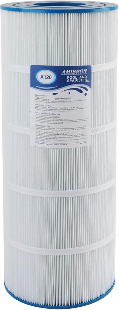 C1200 Pool Filter Cartridge, Compatible with Hayward CX1200RE, PA120, C-8412, Ultra-B2, FC-1293, Clearwater II 125, Waterway Pro Clean 125, 817-0125N, 120 sq.ft. 1Pack