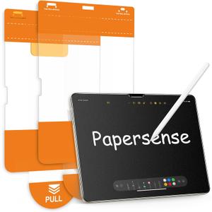 OMOTON PAPERSENSE 2 Paper Screen Protector for iPad Air 13 Inch M4 2026/M3 2025/M2 2024 (8th/7th/6th Gen)Matte-layer Glass Film with Dust-free Installation Tray, Anti-glare, Apple Pencil Support