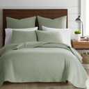 Levtex Home Cross Stitch Reversible King/Cal King Quilt Set (106x92in) and 2 Pillow Shams (36x20in) - Stitch Texture - Desert Sage - Cotton King Size Quilt Bedding Set - Lightweight Soft Pre-Washed