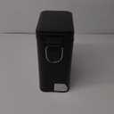 Home Zone Living 1-Pack 1.3 Gallon Small Black Bathroom Trash Can with Lid and Step Pedal, Stainless Steel Wastebasket with Slim Design for Home and Office, 5 Liters